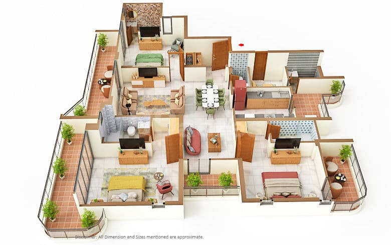 Floor Plan - 3 BHK