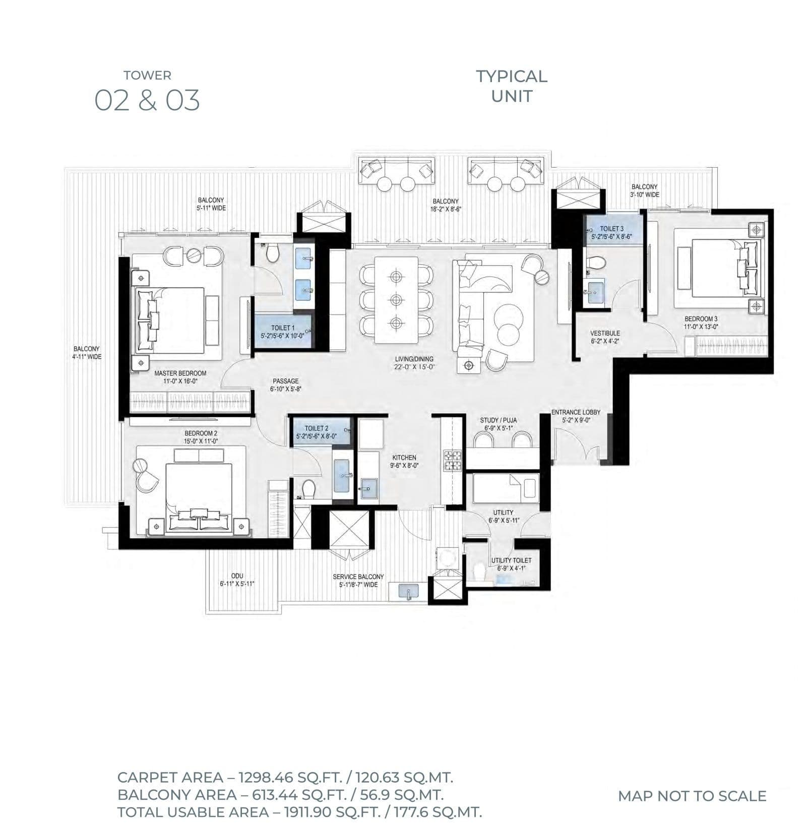 Floor Plan - 3 BHK