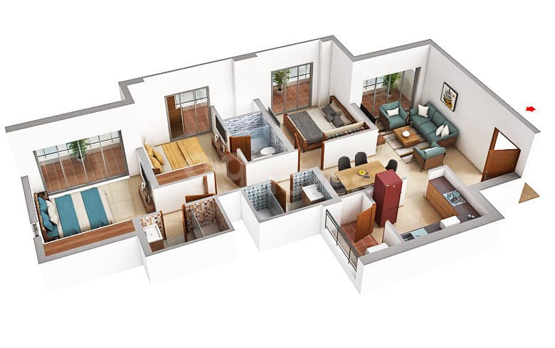 Floor Plan - 3 BHK
