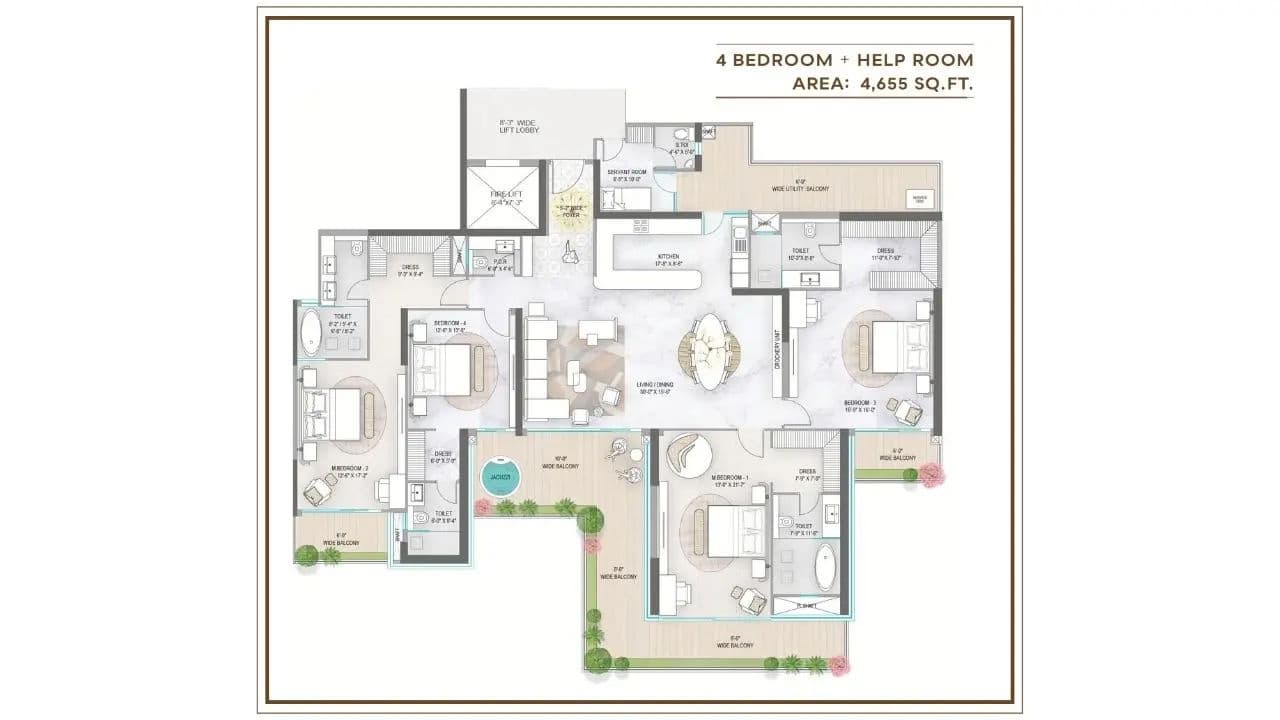 Floor Plan - 4 BHK