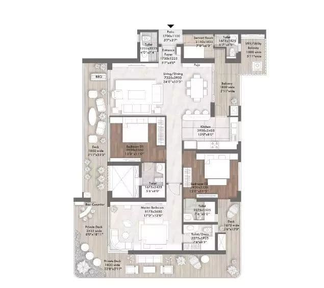 Floor Plan - 3 BHK
