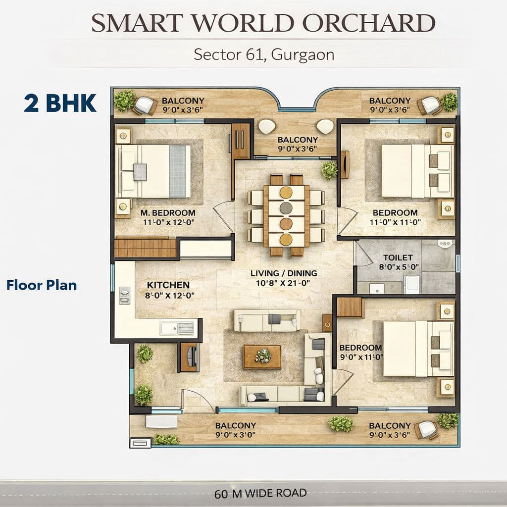 Floor Plan - 2 BHK
