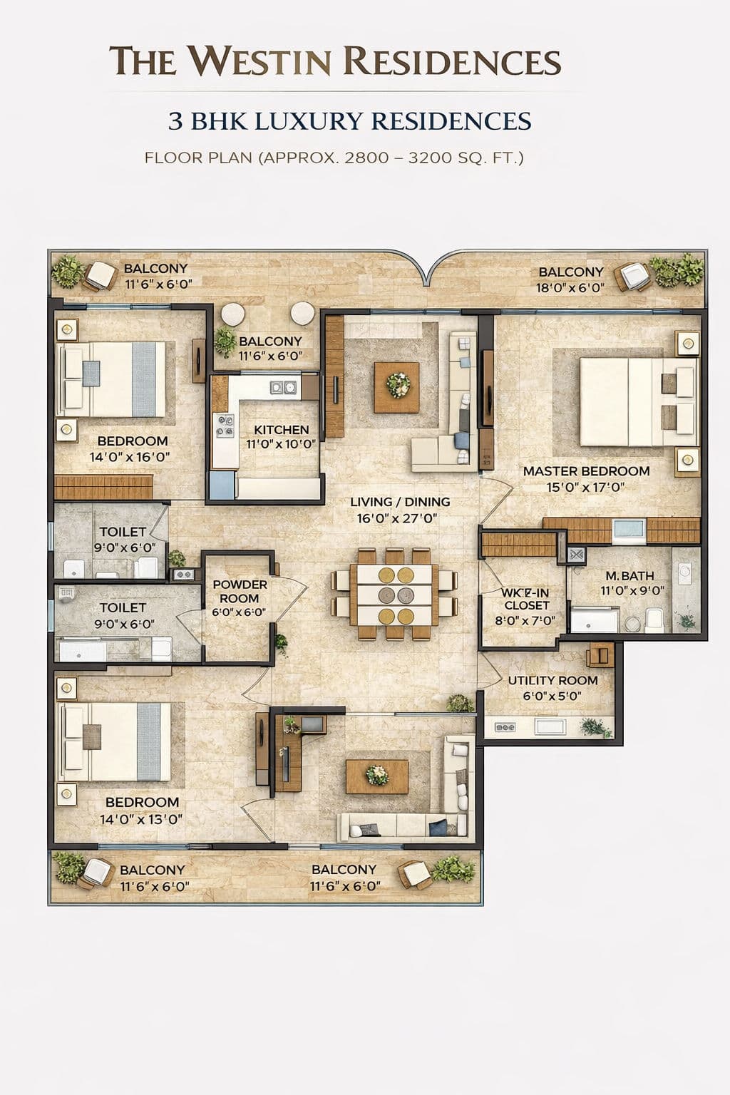 Floor Plan - 3 BHK