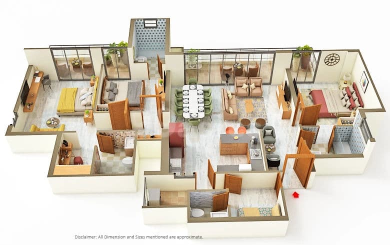 Floor Plan - 3.5 BHK + Utility